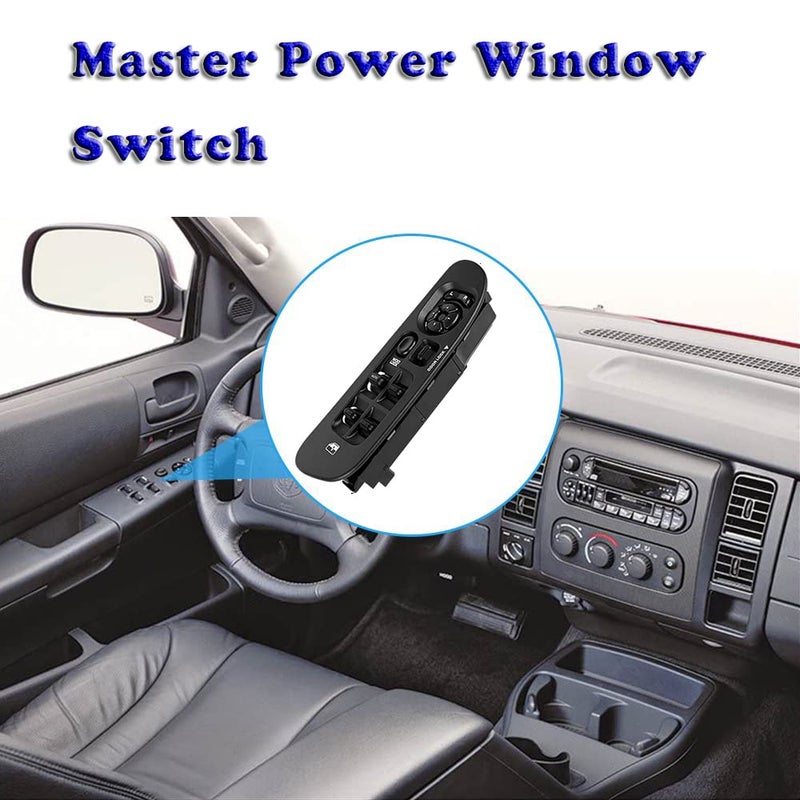 LCWRGS مفتاح نافذة الطاقة LCWRGS مع إطار أسود لسيارات دودج رام 1500 2500 3500 من 2002-2010، داكوتا من 01-2004، دورانجو من 01-2003، سبرينتر من 05-2009، مفتاح رئيسي من جهة السائق، 56049805AB - Image 4